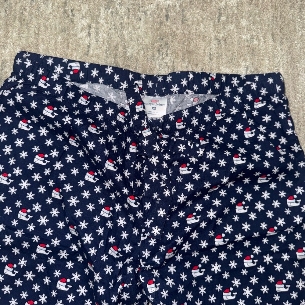 Vineyard Vines Navy Snowman Pajama Bottoms